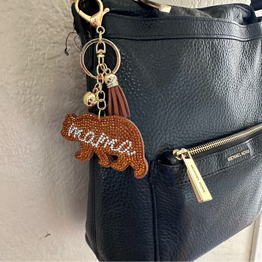 NWT MAMA BEAR rhinestone keychain charm